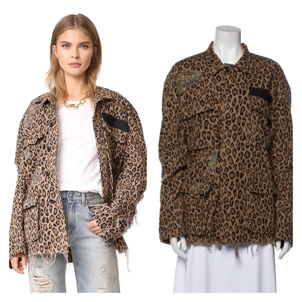 R13 Leopard Print Utility Jacket